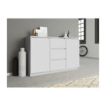 2D3S Wooden Buffet with Drawers White L120xW40xH97cm