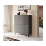 Abeto Wooden Sideboard Gray 100.5x40x121.5cm