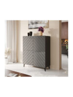 Abeto Wooden Sideboard Gray 100.5x40x121.5cm
