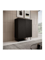 Sideboard Wooden Black 98x45x127cm