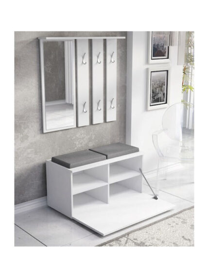 Gar Entry Furniture with Mirror / Hanger / Shoe Rack & Bench 85x45x35cm