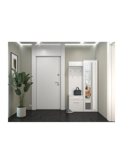 Entry Furniture with Mirror / Hanger & Shoe Rack 100x35x180cm