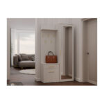 Entry Furniture with Mirror / Hanger / Shoe Rack & Wardrobe 100x35x180cm