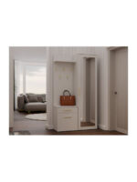 Entry Furniture with Mirror / Hanger / Shoe Rack & Wardrobe 100x35x180cm