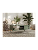 Rectangular Central Coffee Table Tresse Wooden Matte Green M110xW60xH40cm
