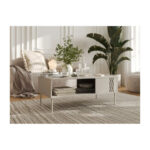 Rectangular Central Coffee Table Tresse Wooden Cashmere Matt M110xW60xH40cm