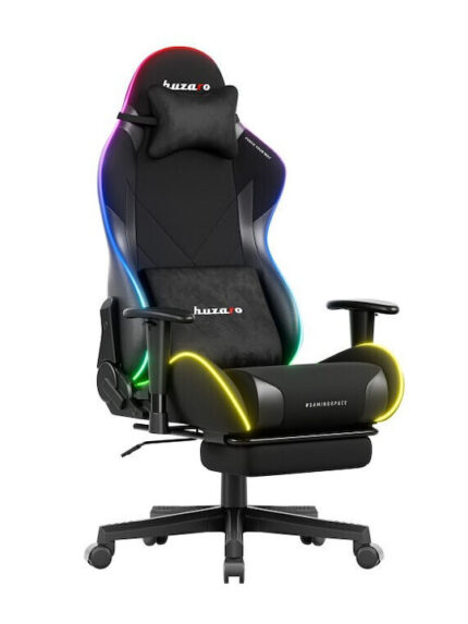 Huzaro Force 5.7 Υφασμάτινη Καρέκλα Gaming με RGB Φωτισμό και Υποπόδιο Μαύρη
