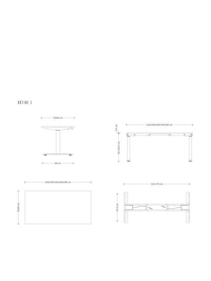 Electric Desk Wooden Black 140x70cm