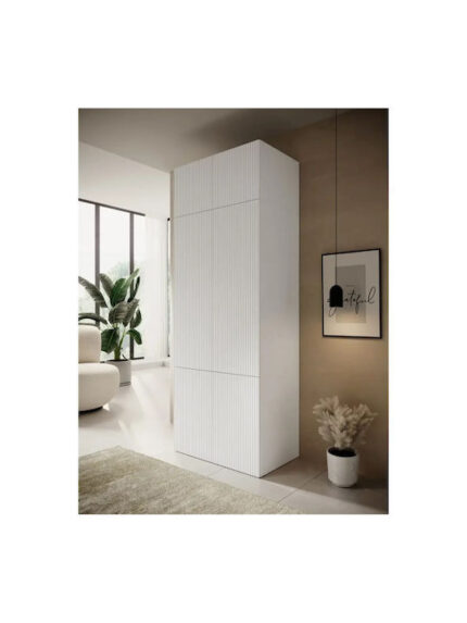 Bedside Table Pafos Wooden White 90x55.5x45cm