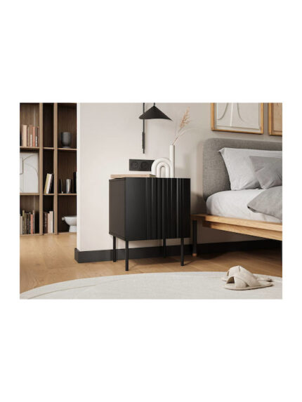 Bedside Tables Isla Wooden Black 2 Pieces 44.5x40x59cm