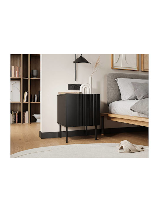 fixedratio_20260617150229_komodina_isla_xylina_mayra_2tmch_44_5x40x59cm_400068.jpeg Bedside Tables Isla Wooden Black 2 Pieces 44.5x40x59cm - Image 1