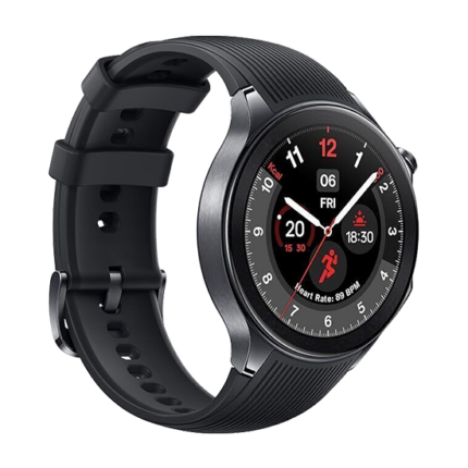OnePlus Watch 2 Stainless Steel 47mm Waterproof with Heart Rate Monitor (Black Steel)