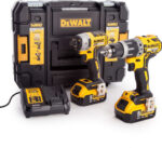 Dewalt Set Impact Drill Driver & Impact Screwdriver Brushless 18V with 2 Batteries 5Ah and Case