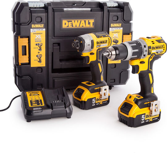 xlarge_20190410171145_dewalt_dck266p2t.jpeg Dewalt Set Impact Drill Driver & Impact Screwdriver Brushless 18V with 2 Batteries 5Ah and Case - Image 1