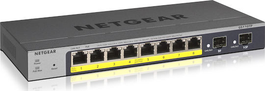 xlarge_20191210154137_netgear_gs110tp_v3.jpeg NetGear GS110TP Managed L2 PoE Switch with 8 Gigabit (1Gbps) Ethernet Ports and 10 SFP Ports - Image 1