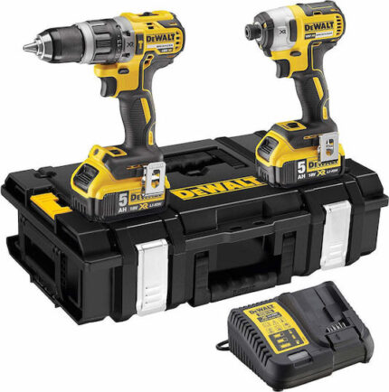 DEWALT DCK266P2 Σετ Κρουστικό Δραπανοκατσάβιδο & Παλμικό Κατσαβίδι Brushless 18V με 2 Μπαταρίες 5Ah και Θήκη