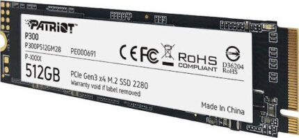 Patriot P300 SSD 512GB Type M.2 with PCI Express 3.0 Connection P300P512GM28