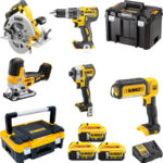 DEWALT DCK500P3T Σετ Δισκοπρίονο, Δραπανοκατσάβιδο, Παλμικό Κατσαβίδι, Σέγα & Φακός Brushless 18V με 3 Μπαταρίες 5Ah και Θήκη