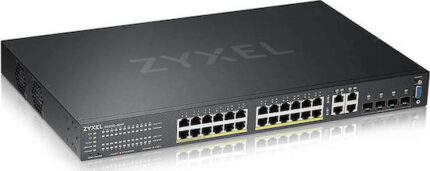 Zyxel GS2220-28HP Managed L2 PoE+ Switch with 24 Gigabit (1Gbps) Ethernet Ports and 4 SFP Ports