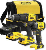 Stanley Set Impact Drill Driver & Impact Screwdriver 18V with 2 Batteries 2Ah and Case
