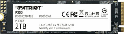 Patriot P300 SSD 2TB M.2 Type With PCI Express 3.0 Connection P300P2TBM28