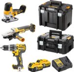 Dewalt Set Angle Wheel & Impact Drill Driver & Jigsaw Brushless 18V with 2 Batteries 5Ah and Case