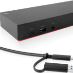 Lenovo ThinkPad Hybrid USB-A / USB-C Docking Station with HDMI/DisplayPort 4K PD Ethernet and Support for 2 Monitors Black