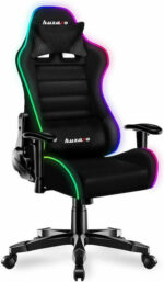 Huzaro Ranger 6.0 Child RGB Mesh Artificial Leather Gaming Chair with Adjustable Armrests and RGB Lighting Black