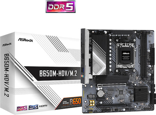 xlarge_20230329103711_asrock_b650m_hdv_m_2_motherboard_micro_atx_me_amd_am5_socket.jpeg ASRock B650M-HDV/M.2 Motherboard Micro ATX with AMD AM5 Socket - Image 1