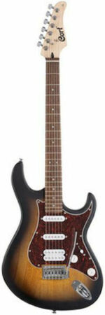 Cort G110 Open Pore Electric Guitar Stratocaster with HH Pickup Configuration Open Pore Sunburst