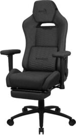 Aerocool Royal AeroWeave Fabric Gaming Chair with Adjustable Arms and Footrest Ash Black
