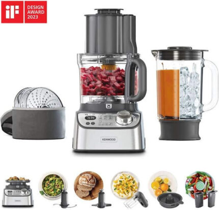 Kenwood Multipro Xl Weigh+ Multifunctional Food Processor 1000W with Pot 3lt and Jug Blender Silver