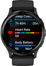 Garmin Venu 3 Stainless Steel 45mm Waterproof Smartwatch with Heart Rate Monitor (Slate Bezel With Black Silicone Band)