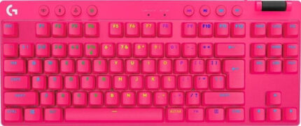 Logitech Pro X TKL Wireless Gaming Mechanical Keyboard Tenkeyless with RGB lighting (English US) Pink
