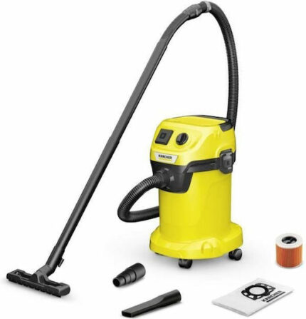 Karcher WD 3 P V-19/4/20 Vacuum Wet / Dry 1000W with Plastic Bin 19lt