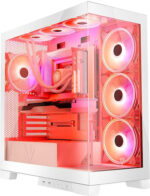 Modecom Volcano Space Apex ARGB Gaming Midi Tower Computer Case with Side Window White