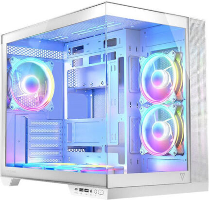Modecom Panorama ARGB 5F Gaming Midi Tower Computer Case with Side Window White