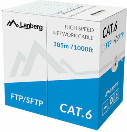 Lanberg S/FTP Cat.6 (Gigabit) Network Cable Ethernet Without Connectors 305m Gray