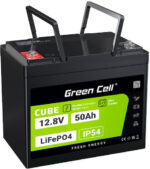 Green Cell Replacement Battery 50Ah 12.8V 640Wh for Electric Scooter in Black Color