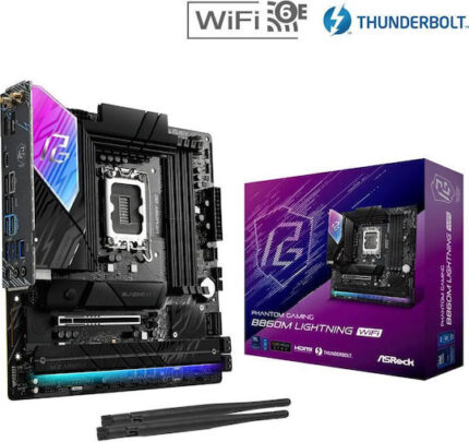 ASRock B860 Lightning WiFi Motherboard Micro ATX με Intel 1851 Socket 90-MXBQG0-A0UAYZ
