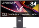 LG UltraGear Ultrawide VA HDR Curved Monitor 34" QHD 3440x1440 160Hz with Response Time 5ms GTG