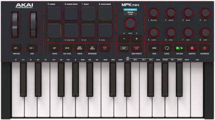 Akai Proffesional Midi Keyboard Mpk Mini with 25 Keys Black