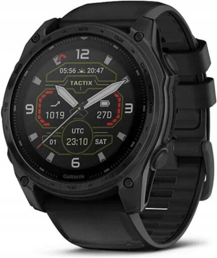 Garmin Tactix 8 Solar Titanium 51mm Αδιάβροχο Smartwatch με Παλμογράφο (Μαύρο)