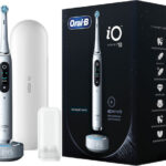 Oral-B iO Series 10 Electric Toothbrush with Timer, Pressure Sensor, and Travel Case Stardust White