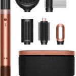 Dyson Hs09 Airwrap Co-anda2x Curly + Coily Electric Hair Brush with Air for Hair Straightening and Curls 1700W Amber Silk