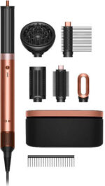 Dyson Hs09 Airwrap Co-anda2x Curly + Coily Electric Hair Brush with Air for Hair Straightening and Curls 1700W Amber Silk
