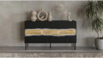 Cama INSERTO 3D chest of drawers 143.5x40x80 black + LED