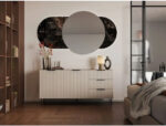 Cama Chest of drawers 1 ALMERA 156x42x75 walnut/cashmere