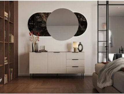 Cama Chest of drawers 1 ALMERA 156x42x75 walnut/cashmere