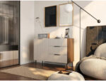 Cama Chest of drawers 2 ALMERA 104x42x75 walnut/cashmere